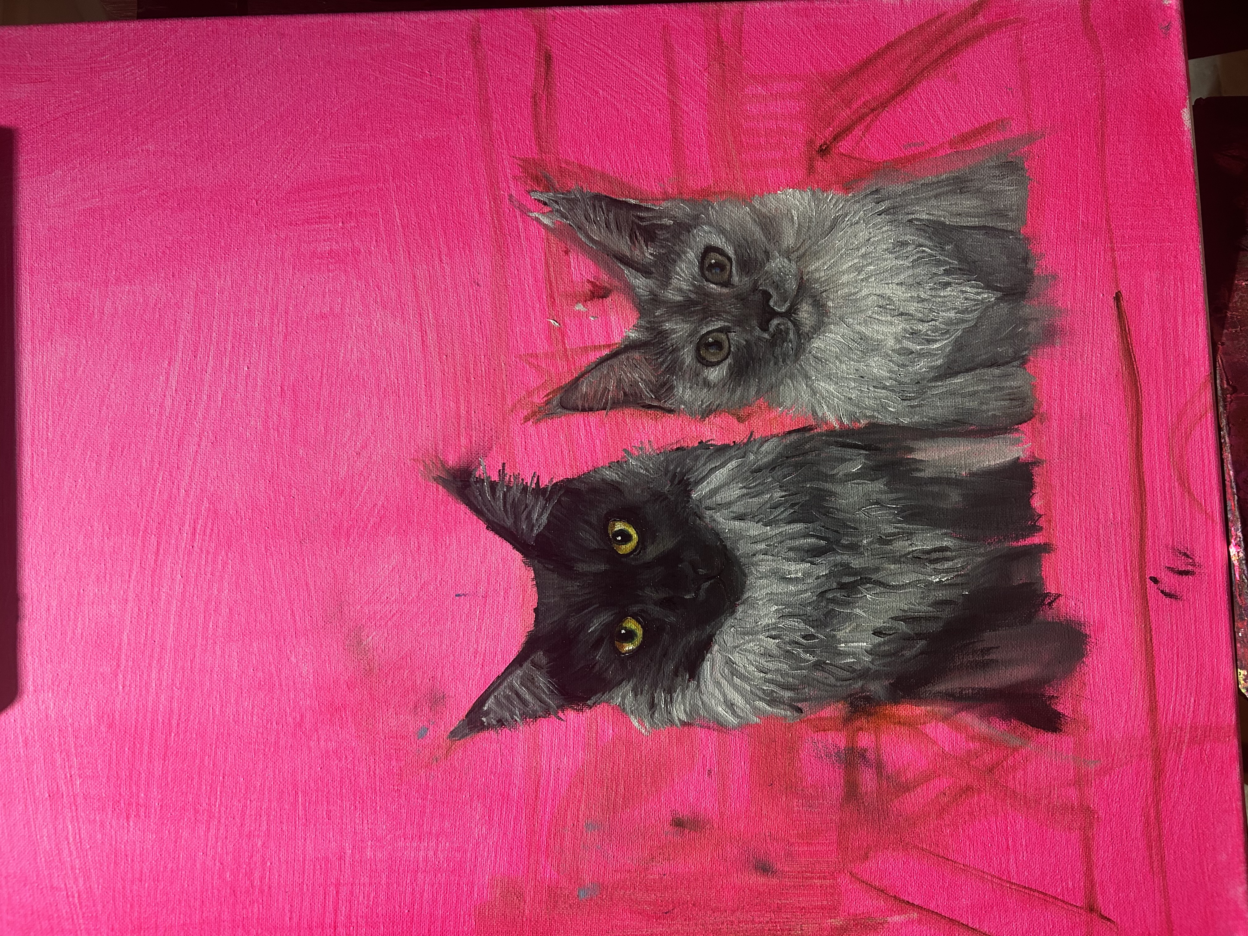 Painting with two cats